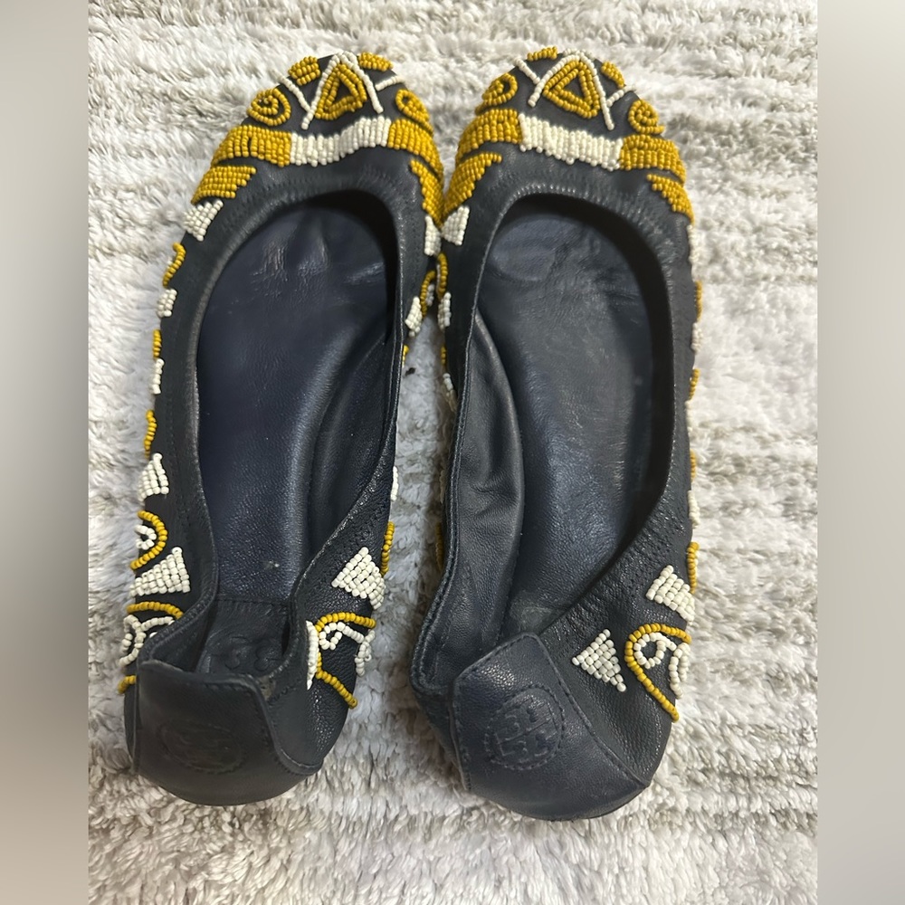USED — Tory Burch beaded flats Sz 9